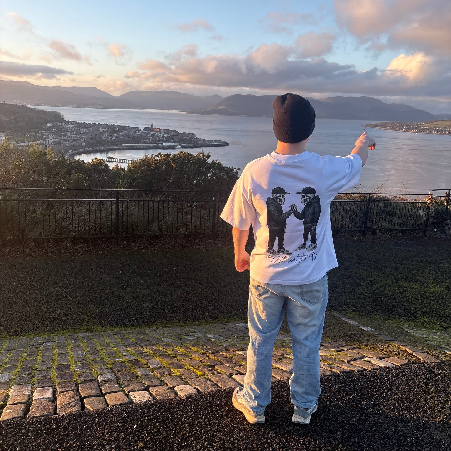 SKELETON BROS TEE - SKY BLUE LOGO